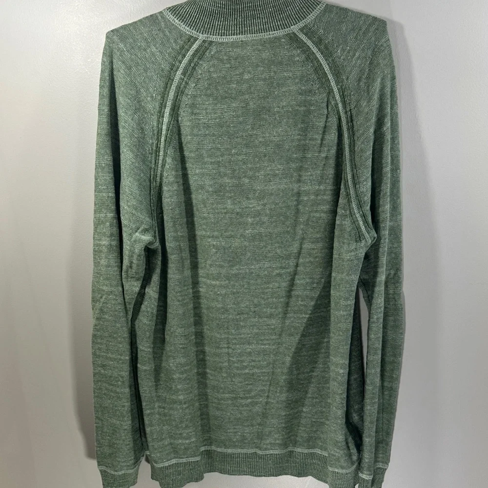 Tommy Bahama Olive Zip-Up Long Sleeve Sweater Size Mens Medium Linen Cotton